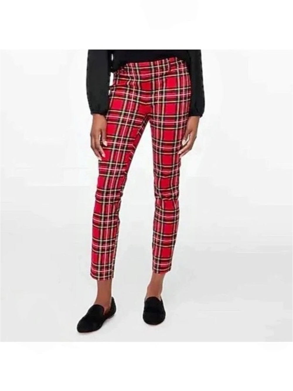 J.Crew Winnie Plaid Skinny Pants in Red & Black Size 8 NWT